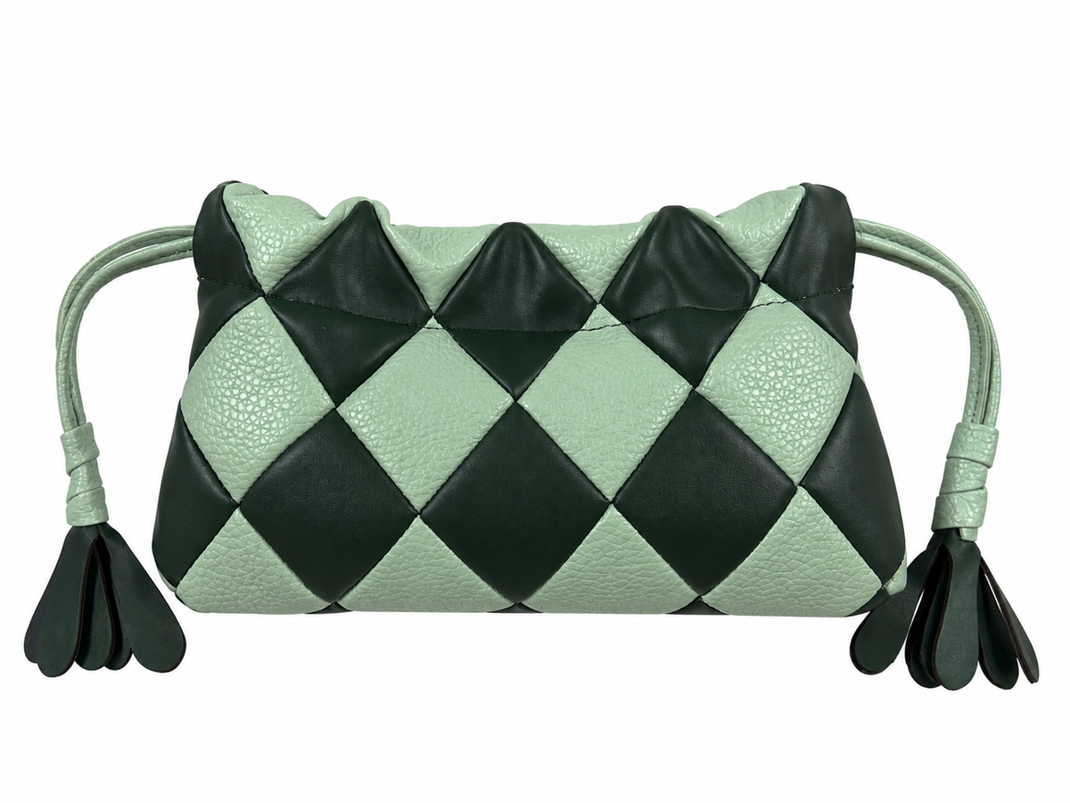 Checkered Bag - Pastel Green / Dark Green