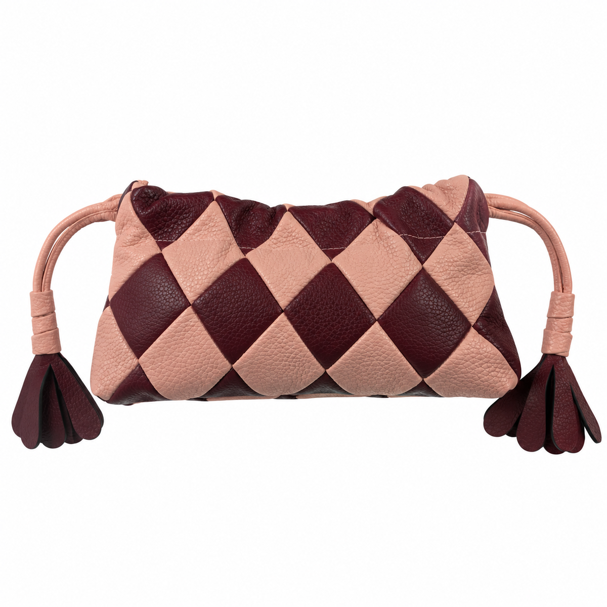 Checkered Bag - Burgundy/Pink